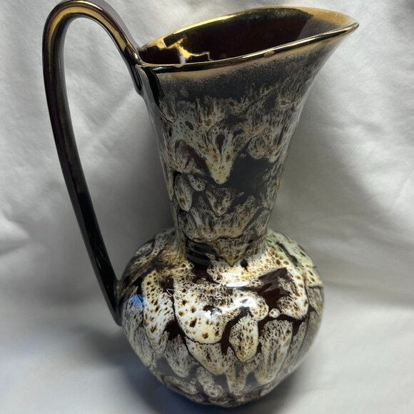 Vintage Ewer Vase #459 Germany - Browns/Whites/Greens/Reds